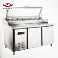 Hot Sale Commercial Pizza Preparation Table Stainless Steel Pizza table with G/N Container